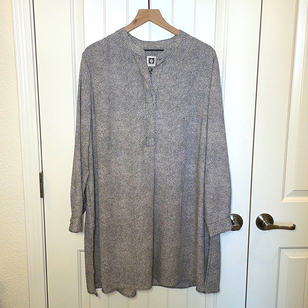Plus Size Rambling-Dot Nehru Tunic - Picture 5 of 12